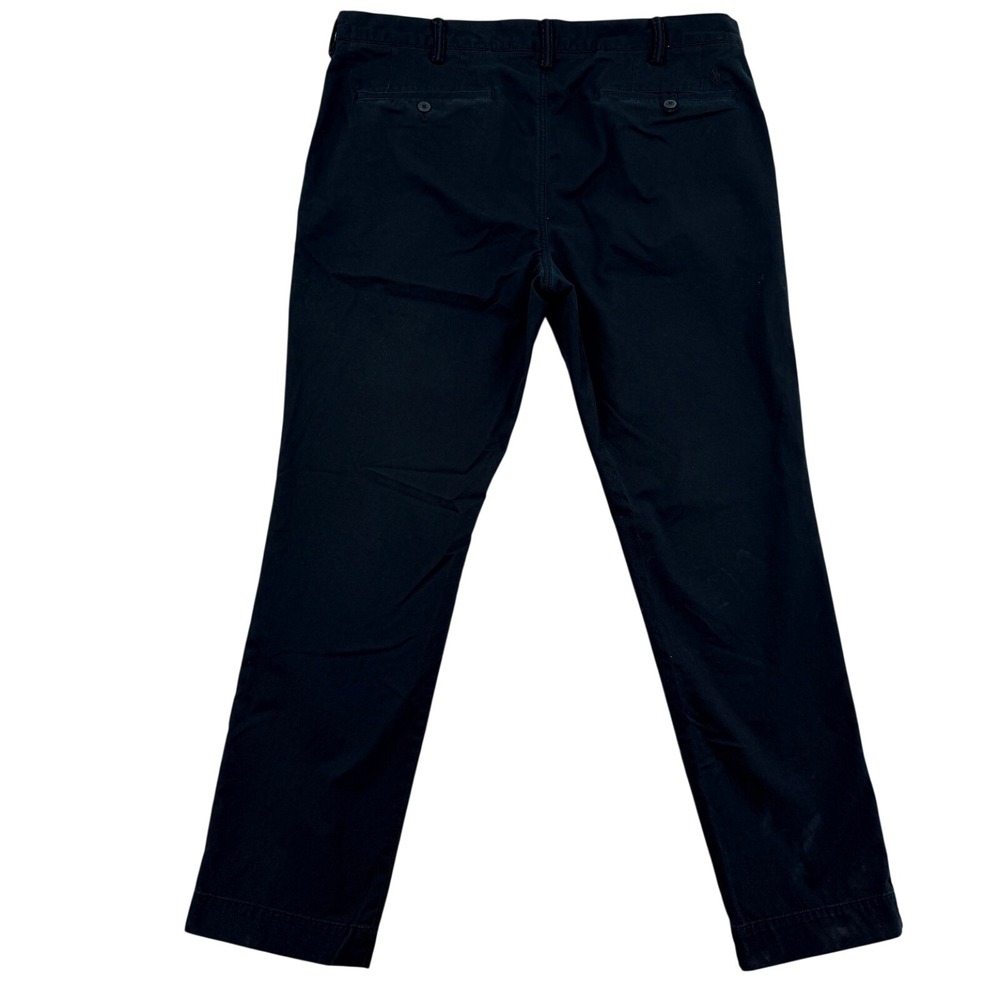 Polo Ralph Lauren Men 38x32 Slim Stretch Chino Pants Black Cotton Twill Trousers